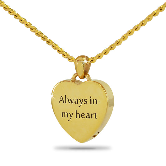 Always In My Heart Printed Gold Steel Keepsake